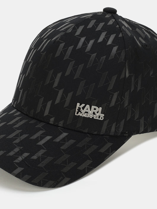 Black Basecap with All Over KL Print