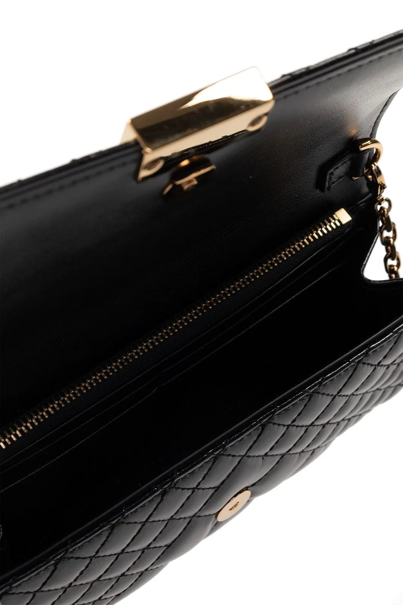 Black Greca Goddess Leather Bag