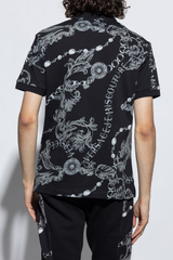 Black Chain Couture Print Polo