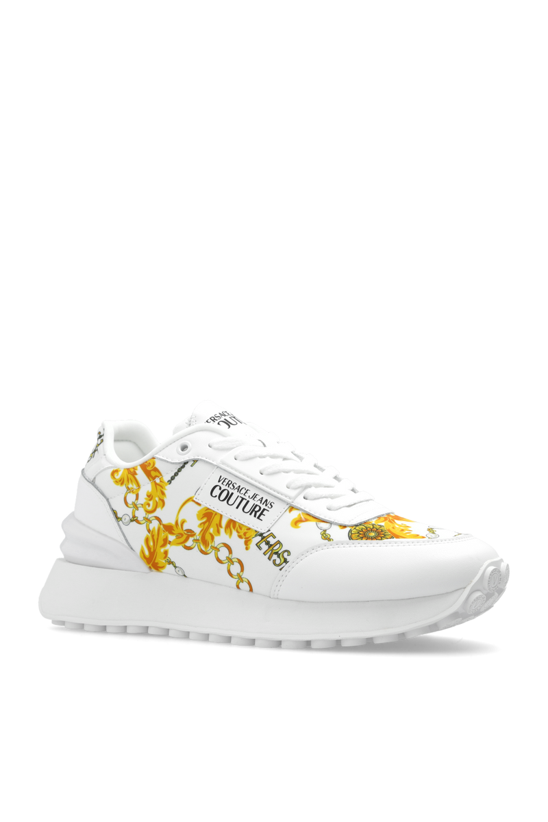 White and Gold Baroque Ladies Sneaker