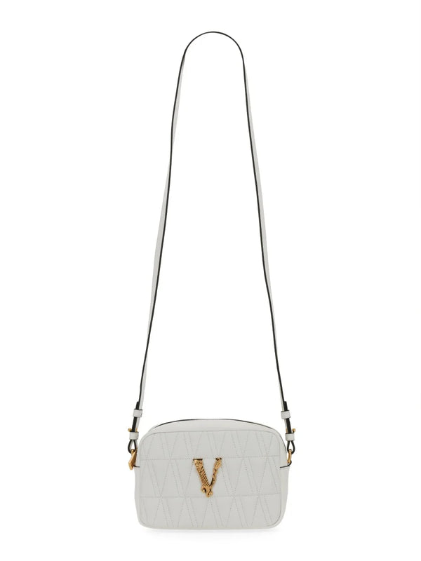 Virtus Quilted Square Crossbody Bag in White
