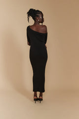 Single Sleeve Gown - Nero