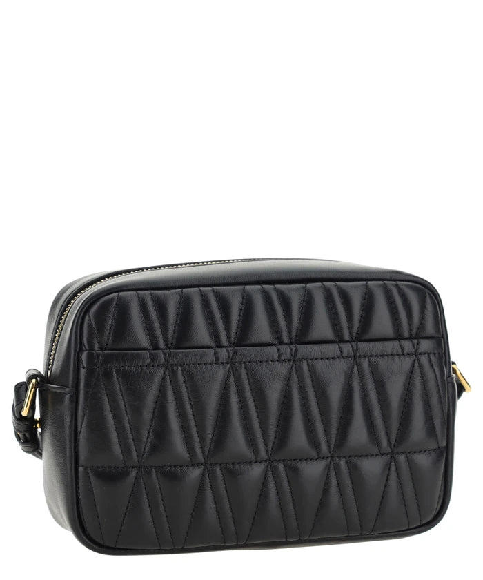 Virtus Quilted Square Crossbody Bag in Black
