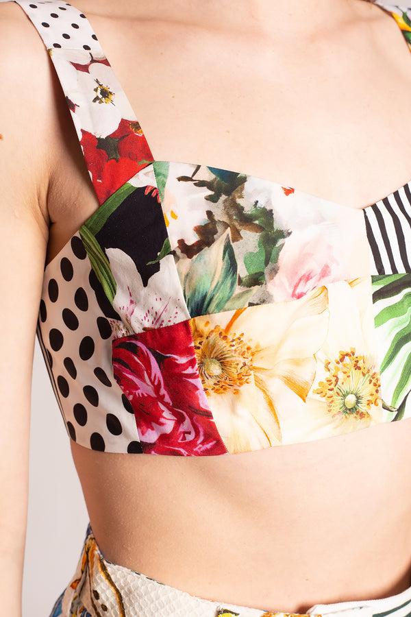 Floral Patchwork Crop Top