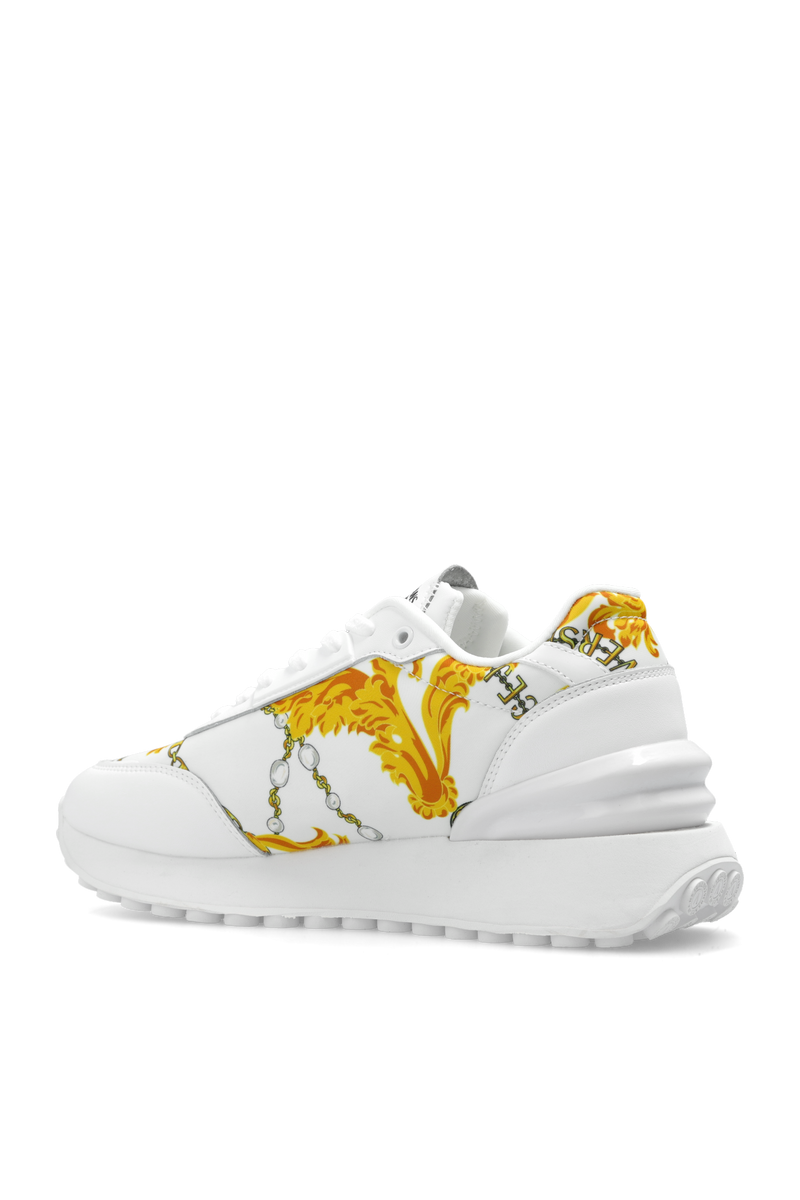 White and Gold Baroque Ladies Sneaker
