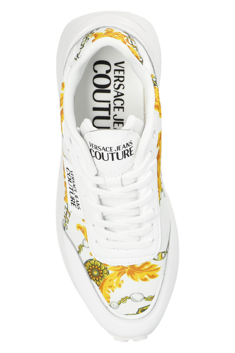 White and Gold Baroque Ladies Sneaker