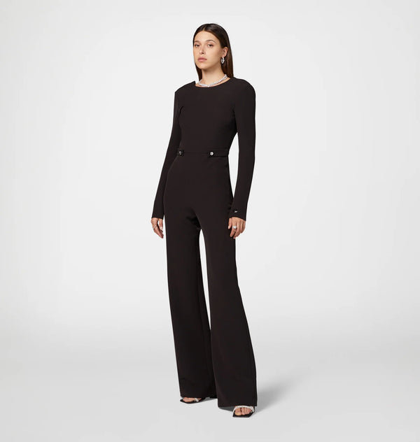 Black Backless Uniform Jumpsuit