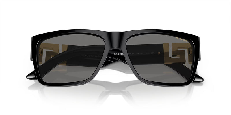 Black Sunglasses with Gold Greca Detail