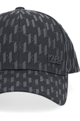 KL Black Cap with All Over Logo Print