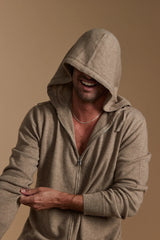 Zipper Lounge Hoodie - Brown