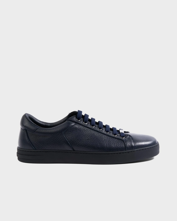 Navy Deerskin Leather Sneaker