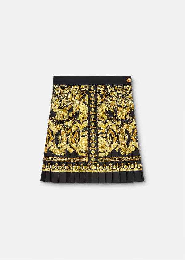 Barocco Print Pleated Skirt