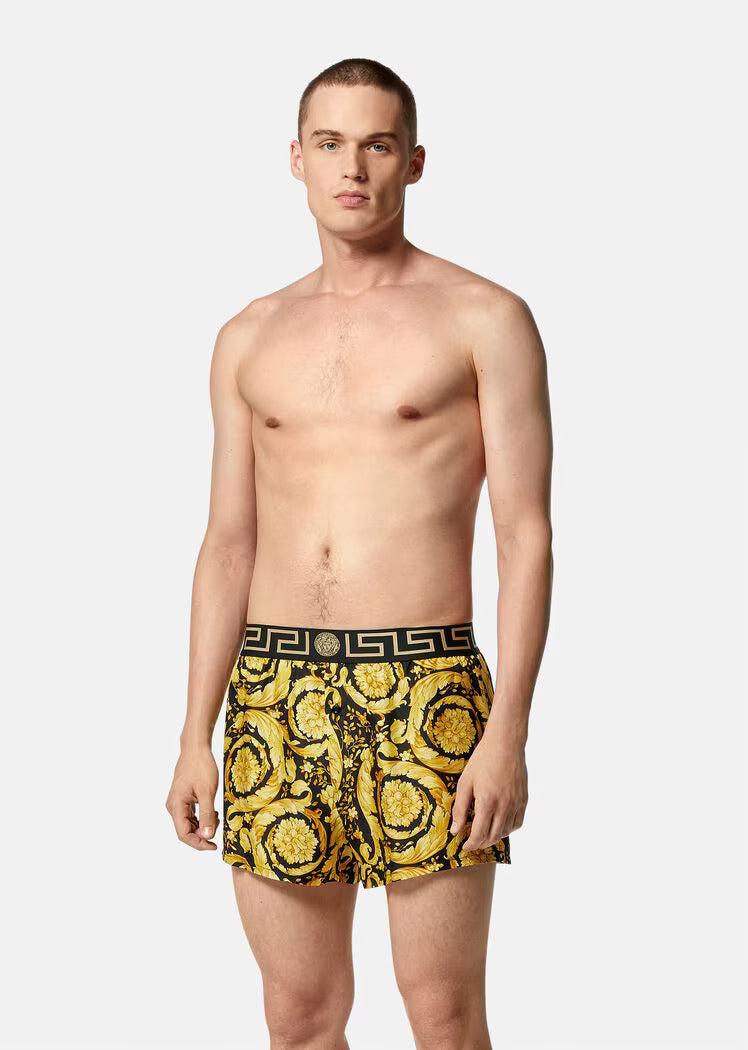 Versace Barocco Print Silk Boxer