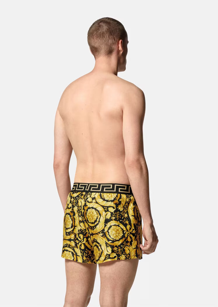 Versace Barocco Print Silk Boxer