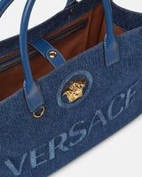 La Medusa Large Denim Tote Bag