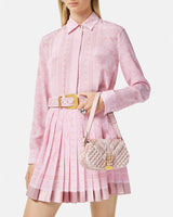 Greca Goddess Velvet Mini Bag in Pink