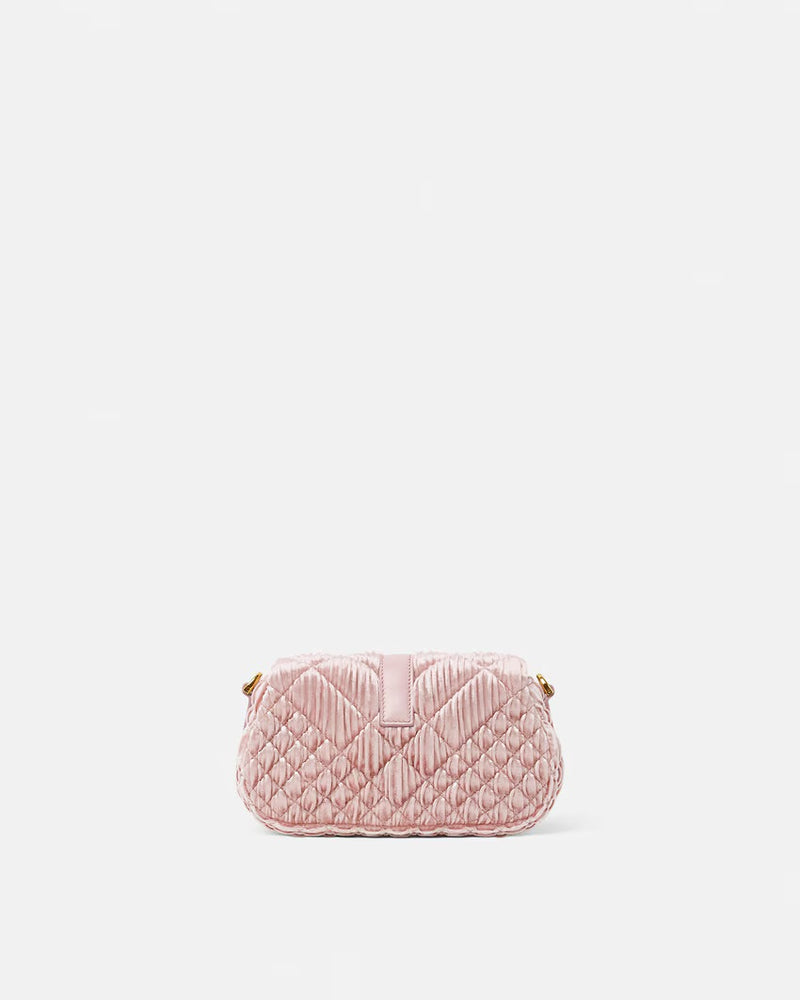 Greca Goddess Velvet Mini Bag in Pink