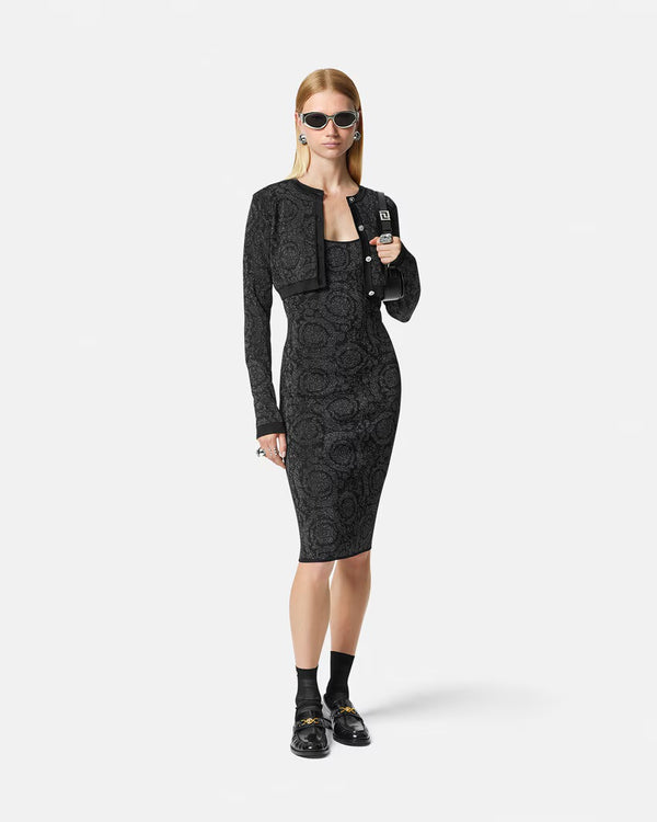Barocco Textured Shimmer Midi Dress