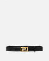 Gold Buckle Greca Leather Belt 4cm
