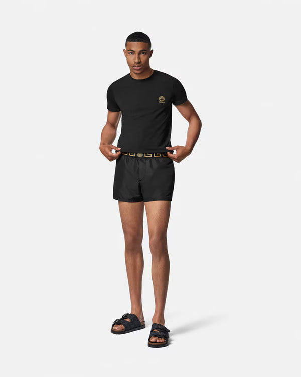 Greca Border Swim Shorts Black