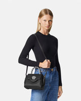 Silver La Medusa Plaque Handbag in Black