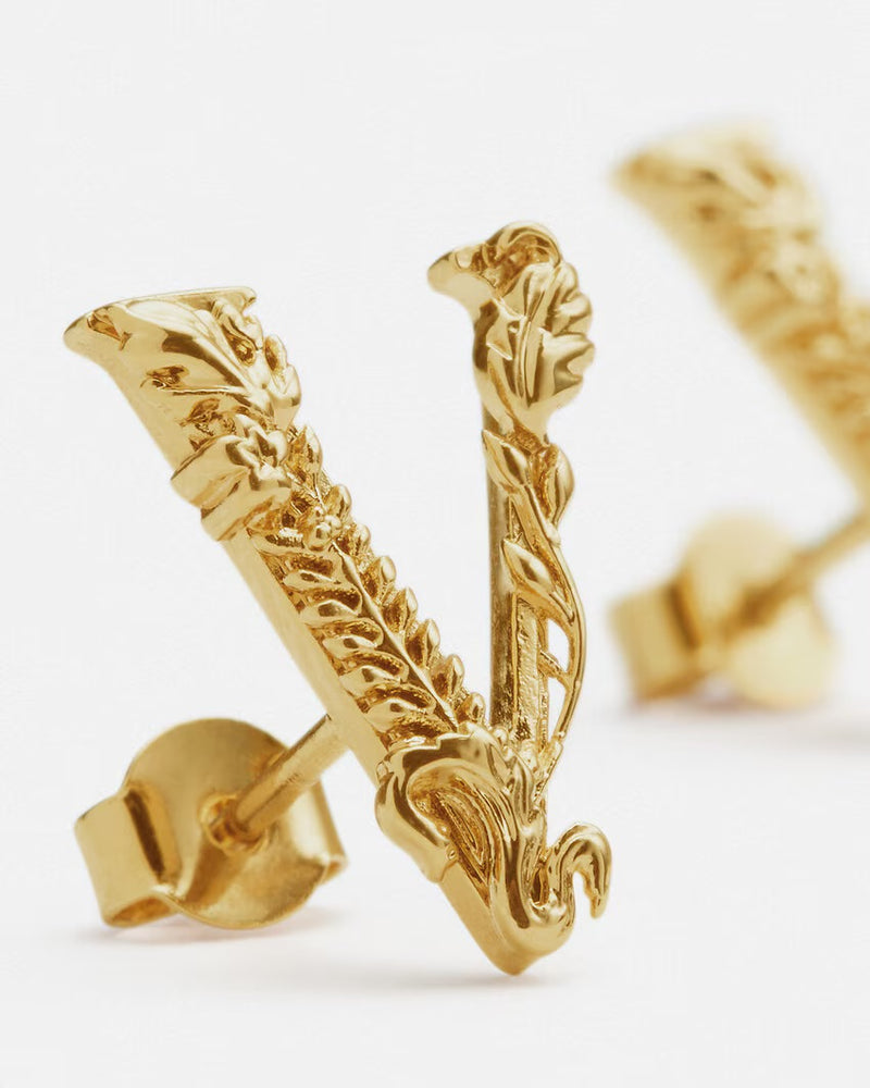 Virtus Gold Stud Earrings