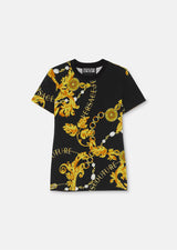 Chain Couture T-Shirt in Black and Gold