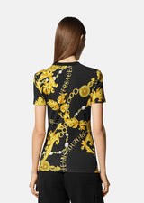 Chain Couture T-Shirt in Black and Gold