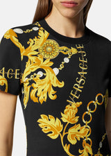 Chain Couture T-Shirt in Black and Gold