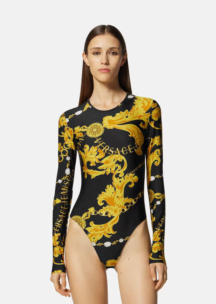 Chain Couture Long-Sleeved Bodysuit