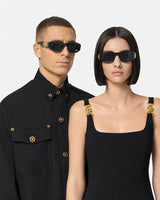 Medusa Biggie Sunglasses - Black and Gold