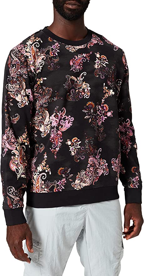 Black Sweatshirt with Multicolour Print
