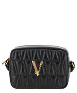 Virtus Quilted Square Crossbody Bag in Black