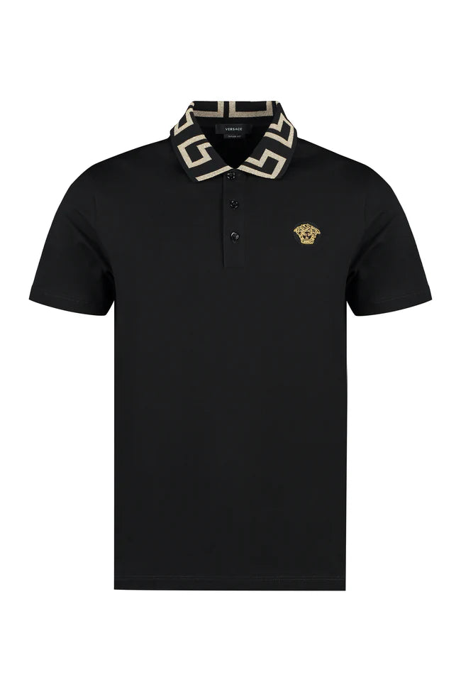 Black Greca Polo Shirt