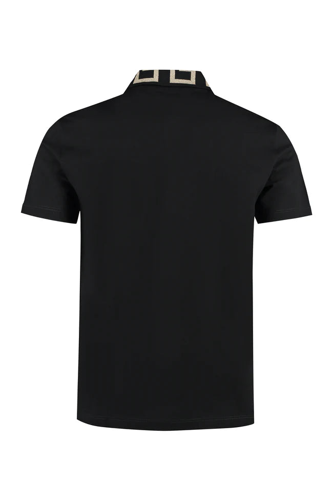 Black Greca Polo Shirt