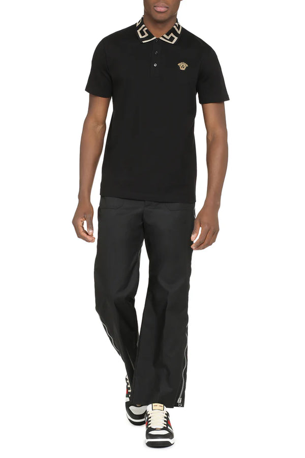 Black Greca Polo Shirt