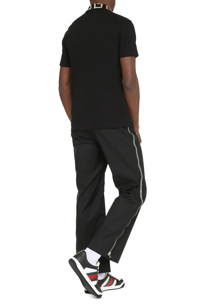 Black Greca Polo Shirt