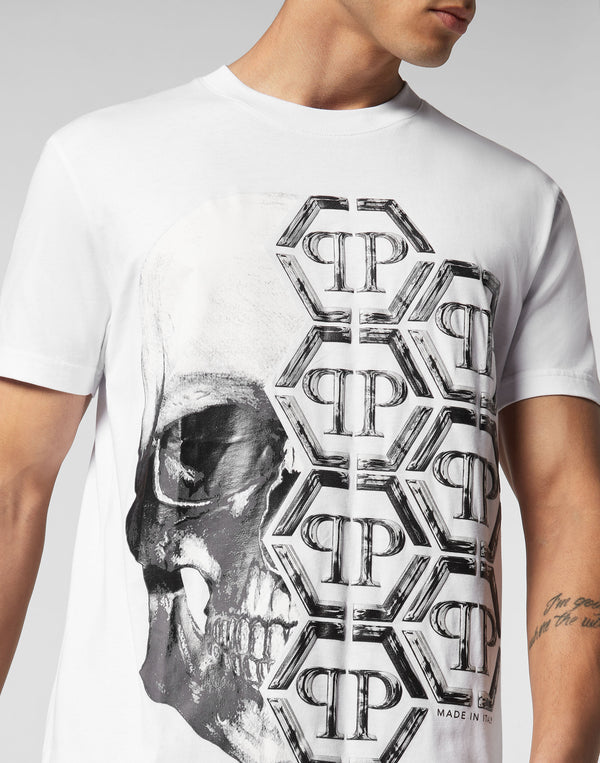 T-shirt Round Neck SS with Skull and Logo Print