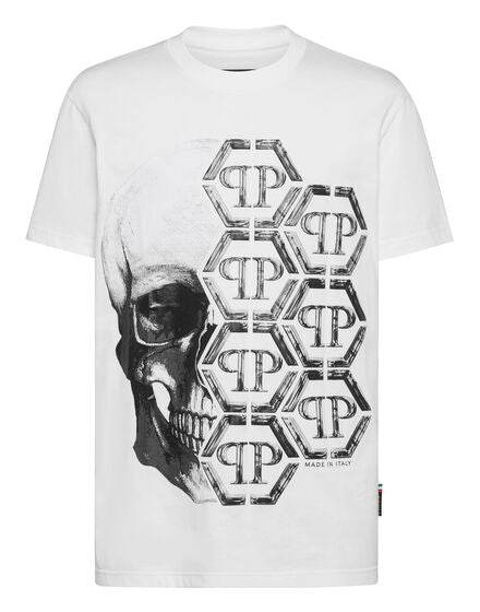 T-shirt Round Neck SS with Skull and Logo Print