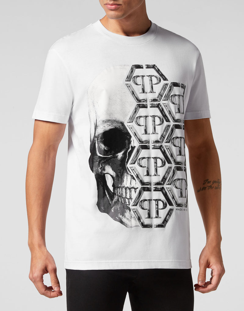 T-shirt Round Neck SS with Skull and Logo Print