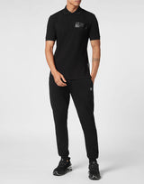 Black Polo with Logo Patch