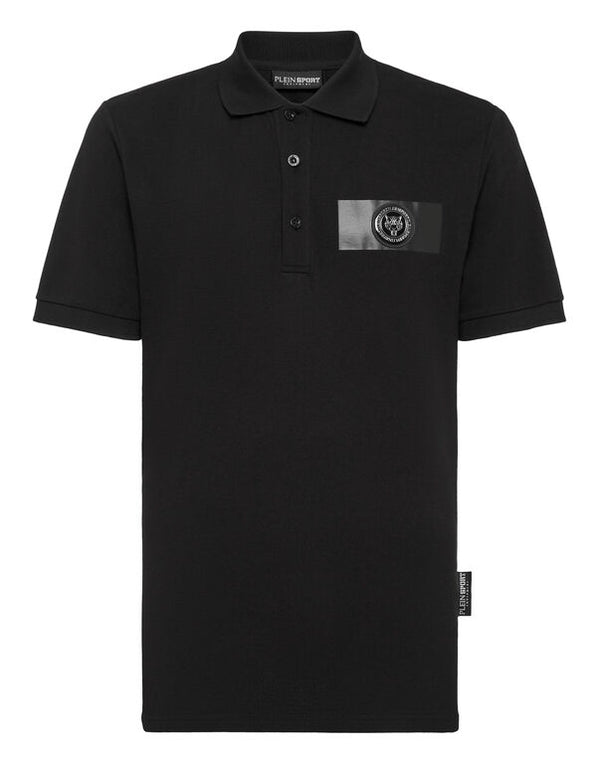 Black Polo with Logo Patch