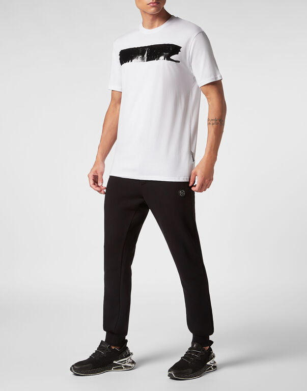 T-shirt Round Neck SS Black Brush