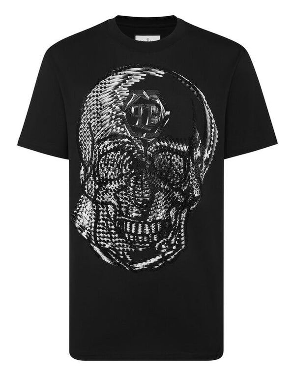 Black T-shirt Round Neck SS Skull Print