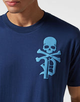 Dark Blue T-shirt Round Neck SS Skull&Bones