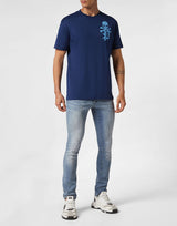 Dark Blue T-shirt Round Neck SS Skull&Bones