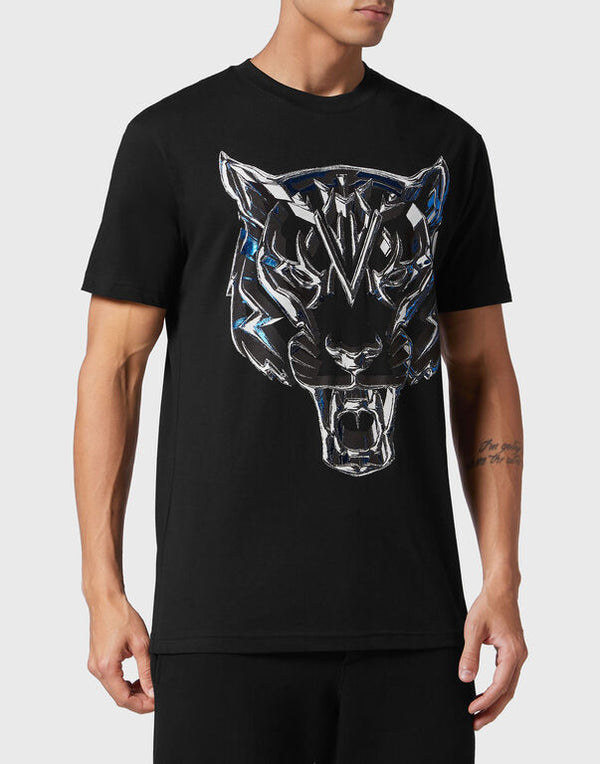 T-Shirt Round Neck SS Blue Chrome Tiger