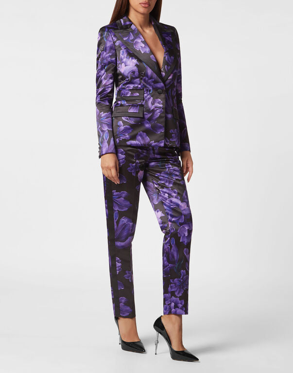 Purple Duchesse Blazer Flowers