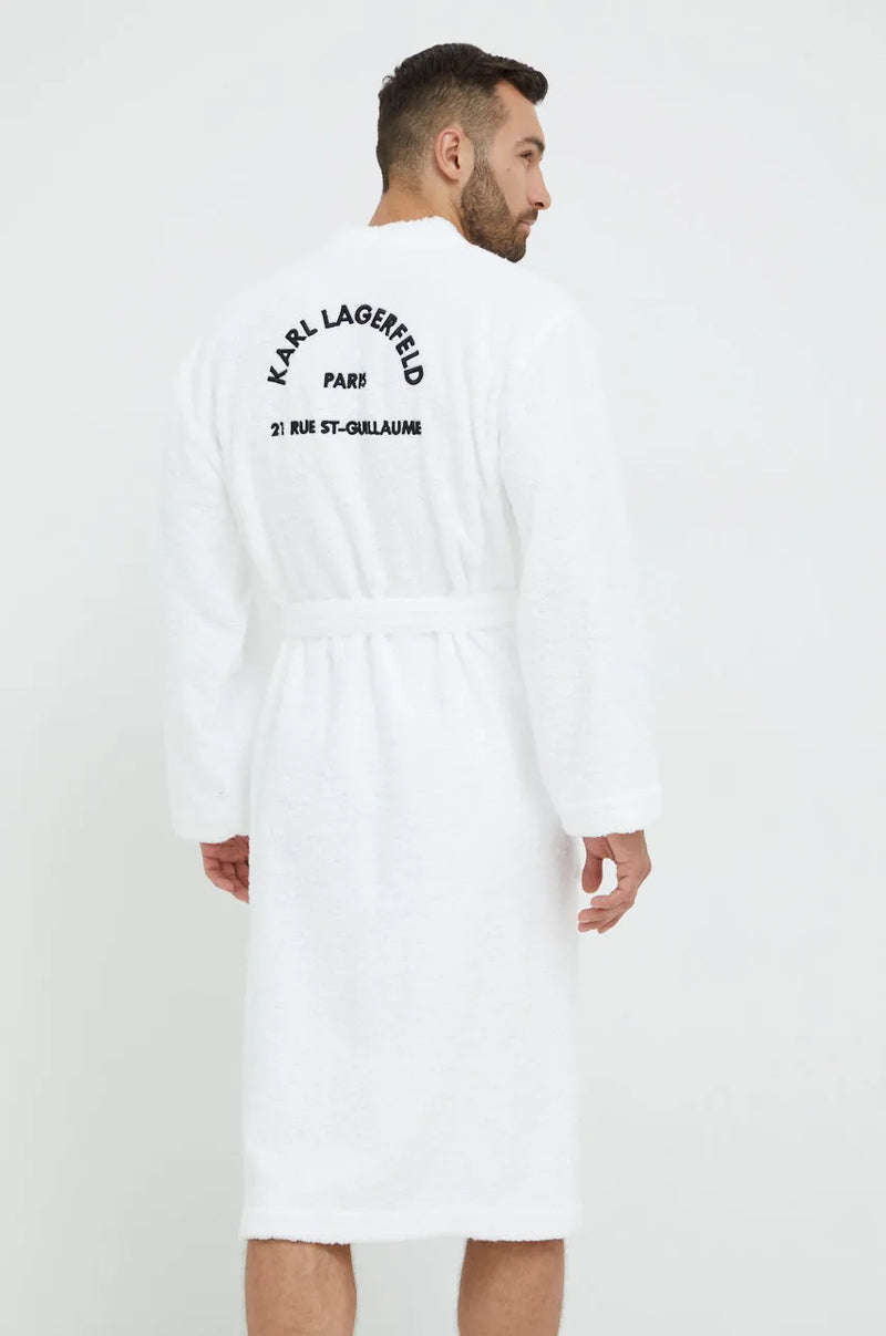 White Karl Lagerfeld Logo Bathrobe