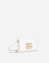 White Calfskin 3.5 Clutch with Strap